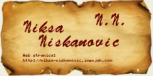 Nikša Niškanović vizit kartica
